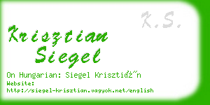 krisztian siegel business card